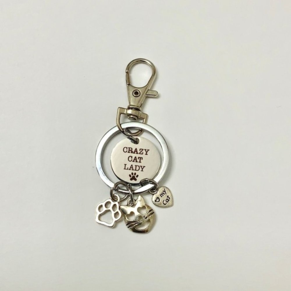 Cute little keychain/bag charm “Crazy Cat Lady”